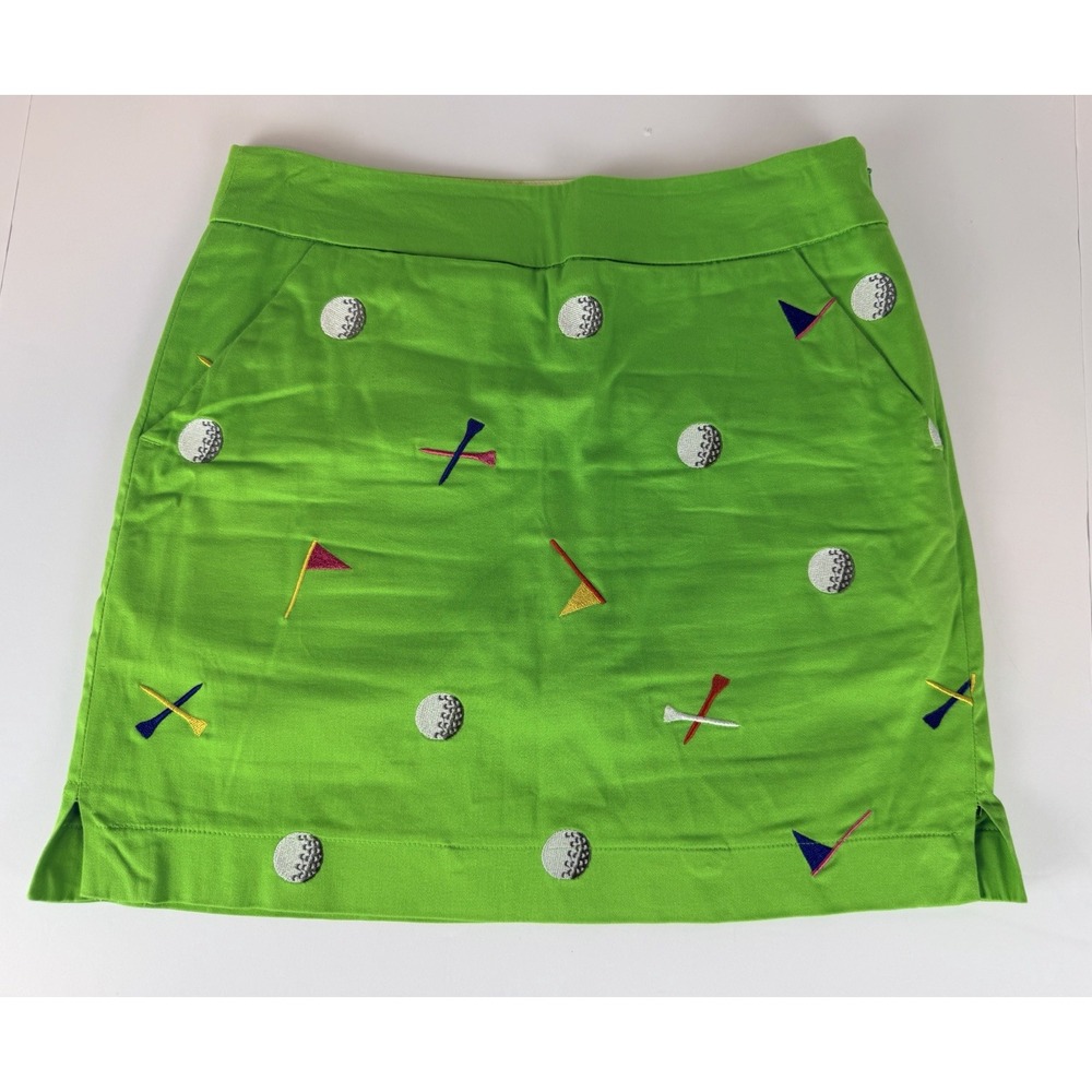 Loudmouth Geometric Skort Gold Balls & Tee Design Sz 0 Athletic Golf